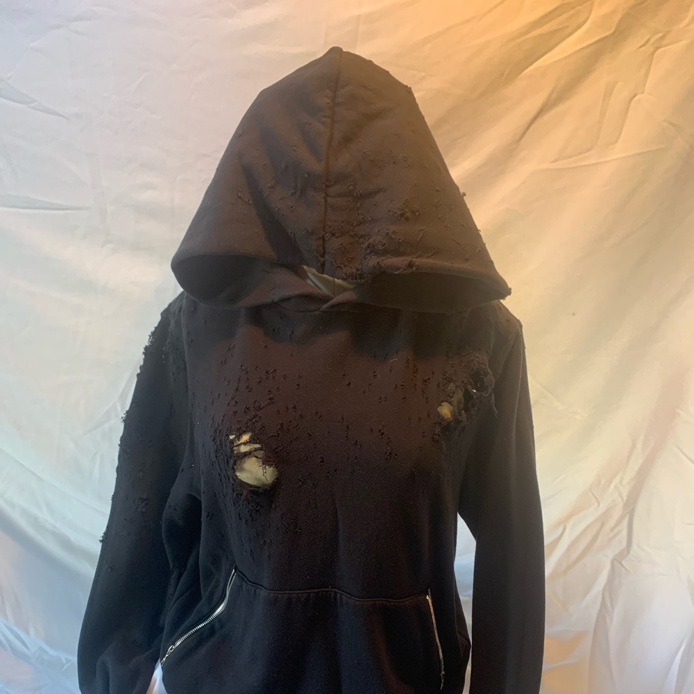 Amiri distressed cashmere/ cotton hoodie